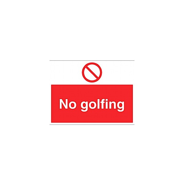 No Golfing Sign