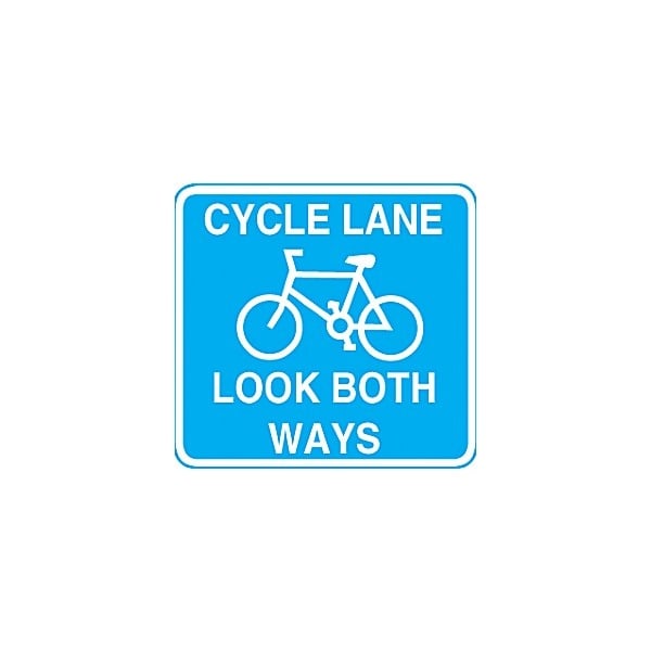 Cycle Lane Look Both Ways Sign
