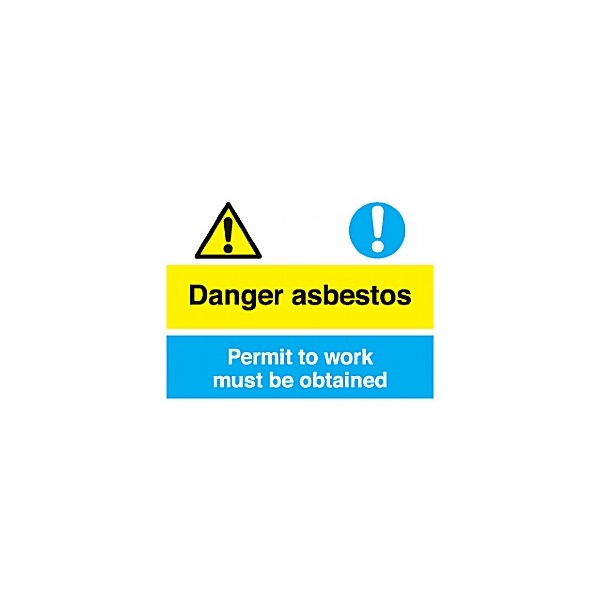Danger Asbestos Permit To Work Must Be Obtained Sign