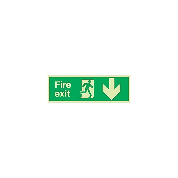 Fire Exit Down Arrow Gemglow Sign