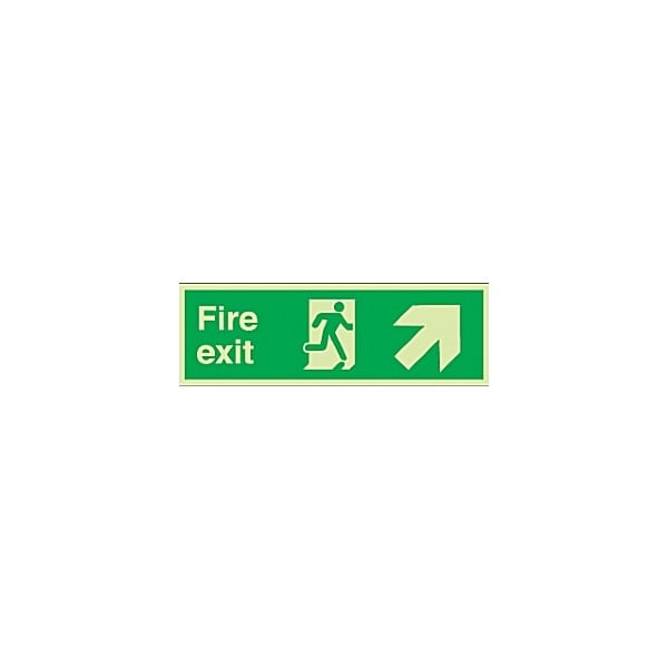 Fire Exit Diagonal Right Up Arrow Gemglow Sign