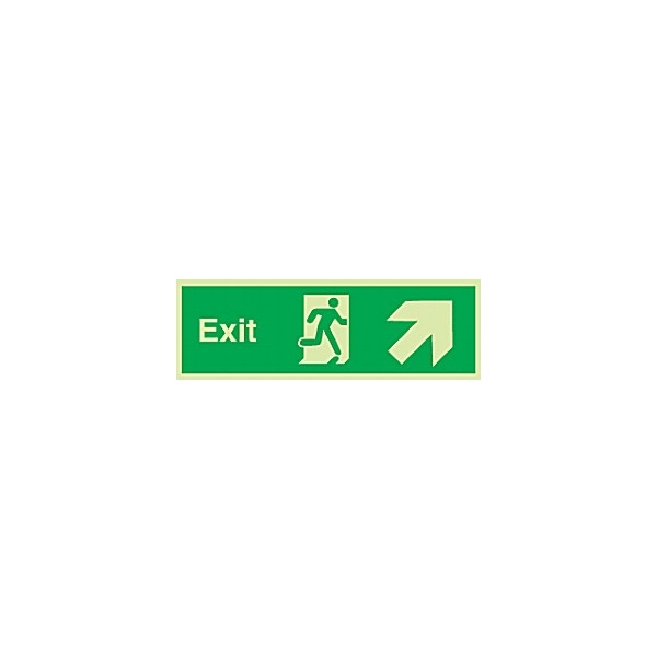 Fire Exit Up Diagonal Right Arrow Gemglow Sign