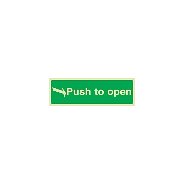 Right Arrow Push To Open Gemglow Sign