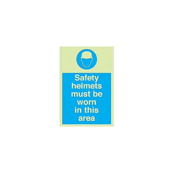 Safety Helmets Must Be Worn In This Area Gemglow Sign