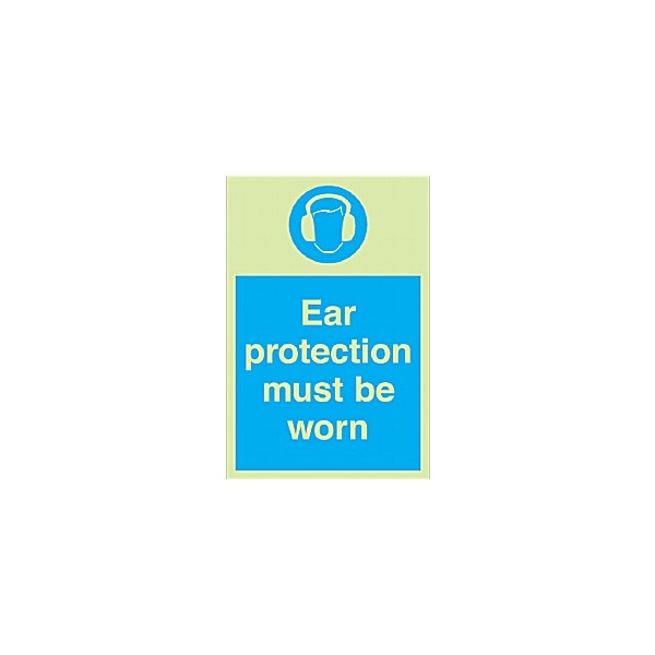 Ear Protection Must Be Worn Gemglow Sign