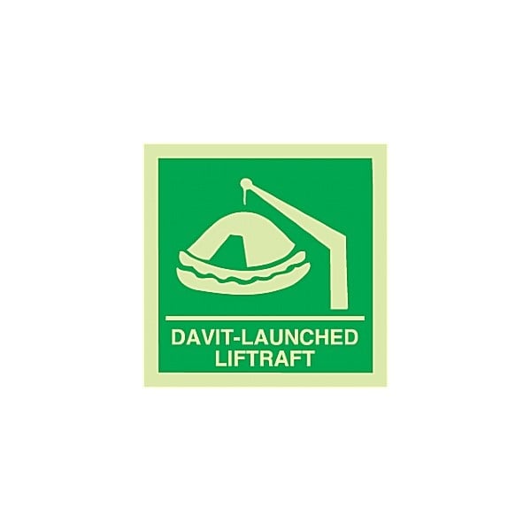 Gemglow Davit-Launched Liferaft Sign