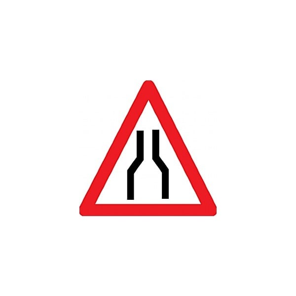Roads Narrowing Sign