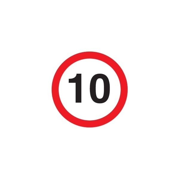 '10' non reflective Sign