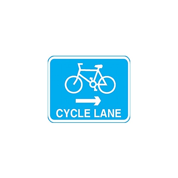Cycle Lane Right Arrow Sign