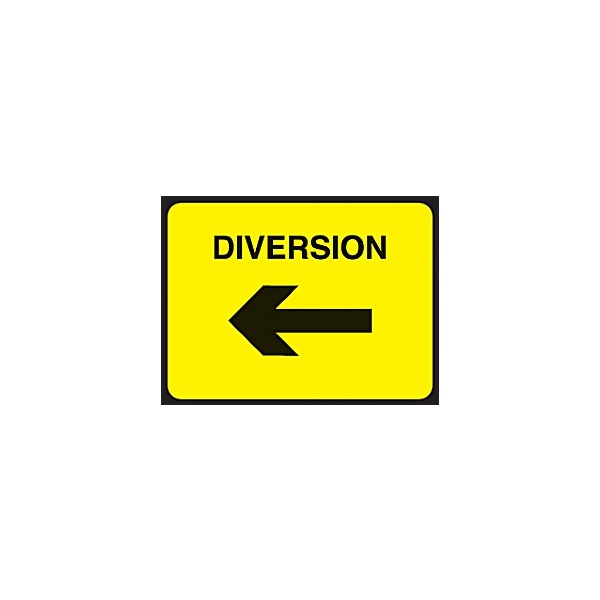 Diversion Left Arrow Sign