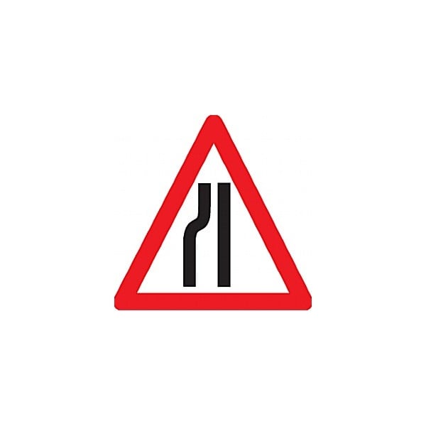 Road Narrowing Left Or Right Sign