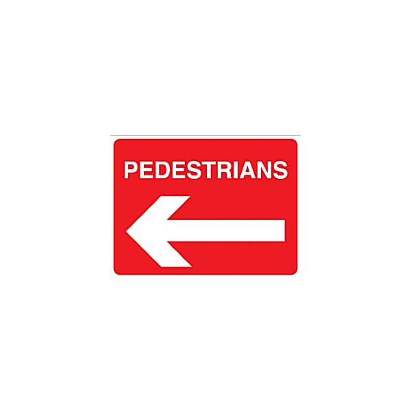 Pedestrians Left Arrow Sign