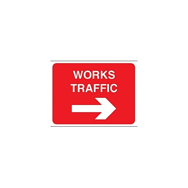 Works Traffic Right Arrow Sign