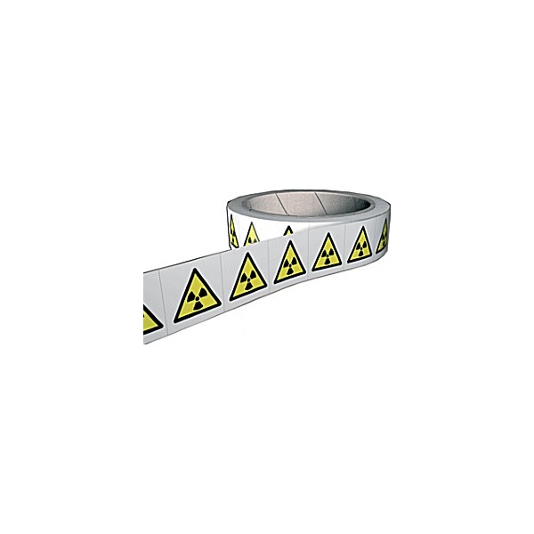 Caution Radioactive Substance Hazard Labels - Roll of 250