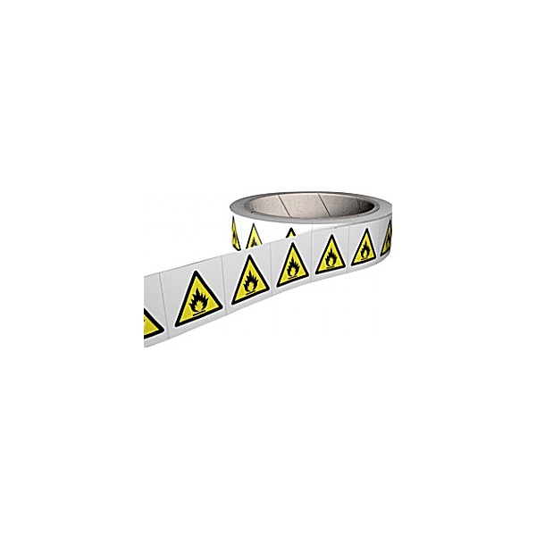 Caution Flammable / Risk of Fire Hazard Labels – Roll of 250