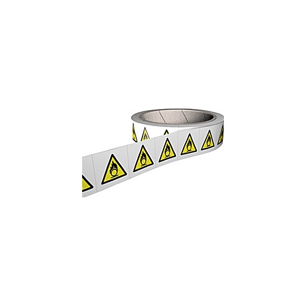 Caution Oxidizing Substance Hazard Labels - Roll of 250