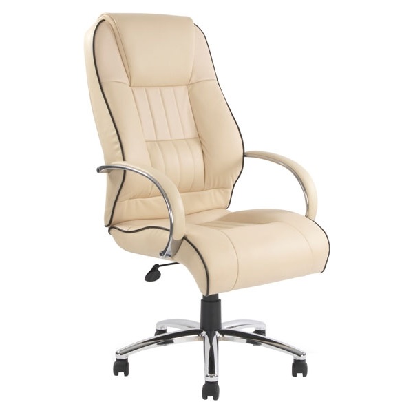 Toulouse Cream Leather Manager Chair