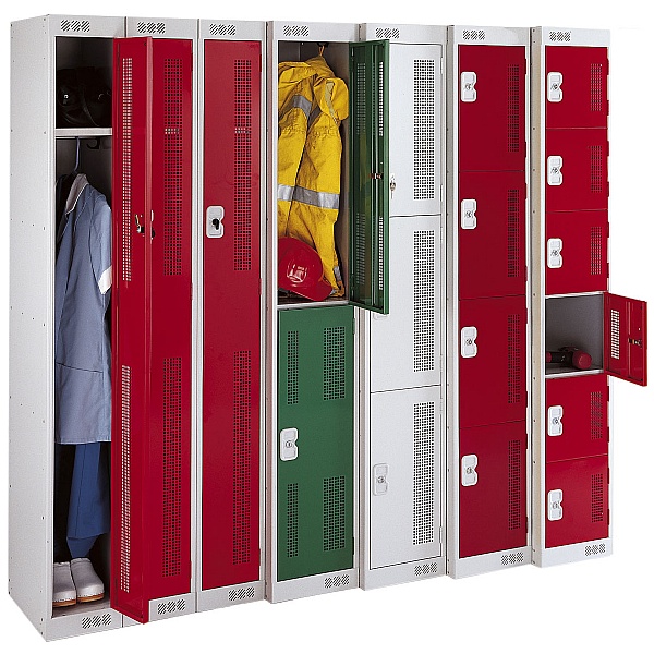 Perforated Door Metric Lockers With Biocote