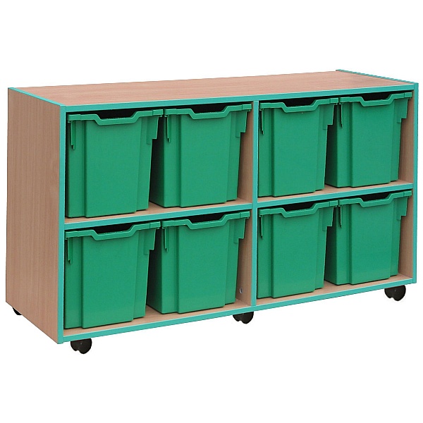 Coloured Edge 8 Tray Jumbo Storage Unit