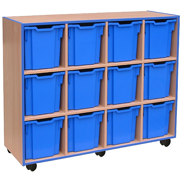 Coloured Edge 12 Tray Jumbo Storage Unit