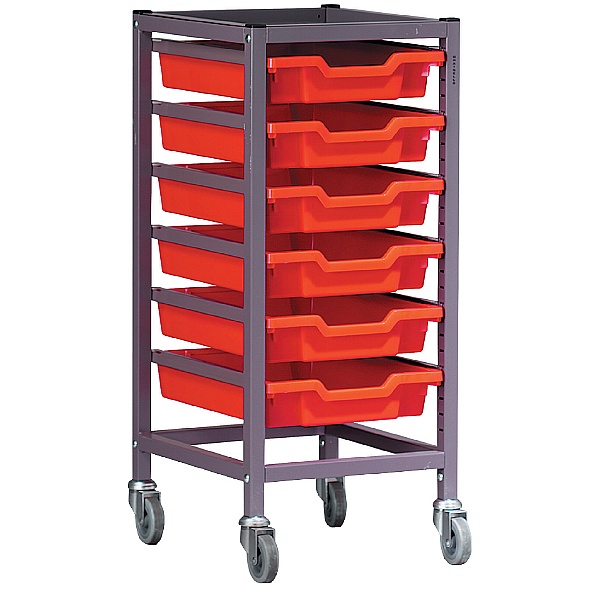 Gratnells Single Column 6 Tray Storage Trolley