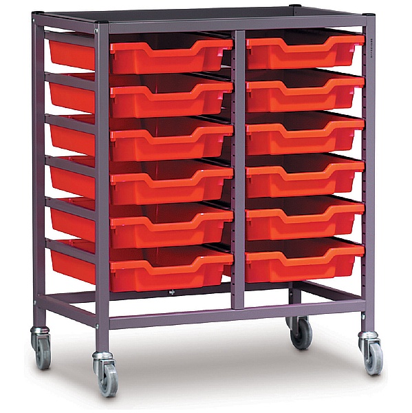 Gratnells Double Column 12 Tray Storage Trolley