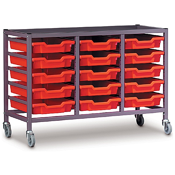 Gratnells Triple Column 15 Tray Storage Trolley