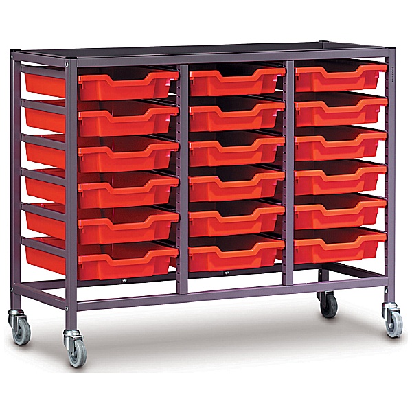 Gratnells Triple Column 18 Tray Storage Trolley