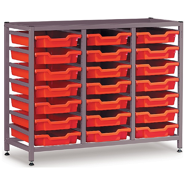 Gratnells 3 Column Low 21 Tray Storage Rack