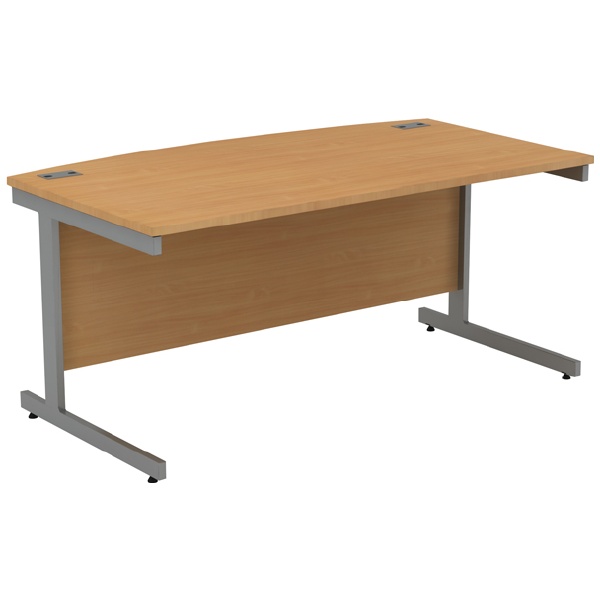 Alpha Plus Bow Front Rectangular Desk