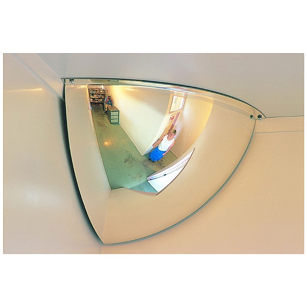 Interior Hemisphere Convex Quarter Face Mirror