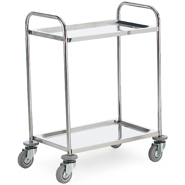 2 Shelf Stainless Steel Trolleys