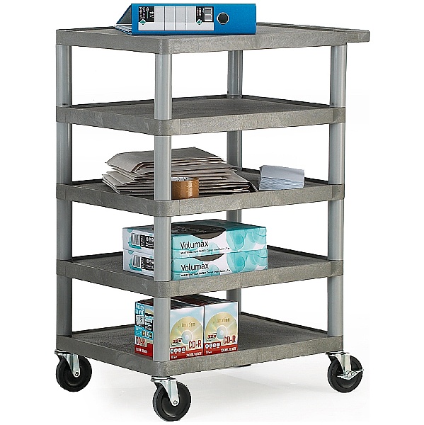 5 Shelf Grey Service Trolley