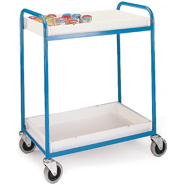 2 Shelf Plastic Tray Trolley