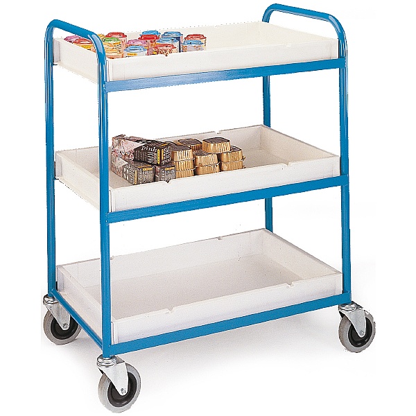 3 Shelf Plastic Tray Trolley