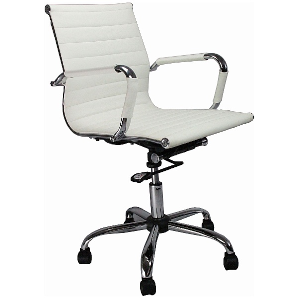 Reflect White Leather Effect Swivel Chair