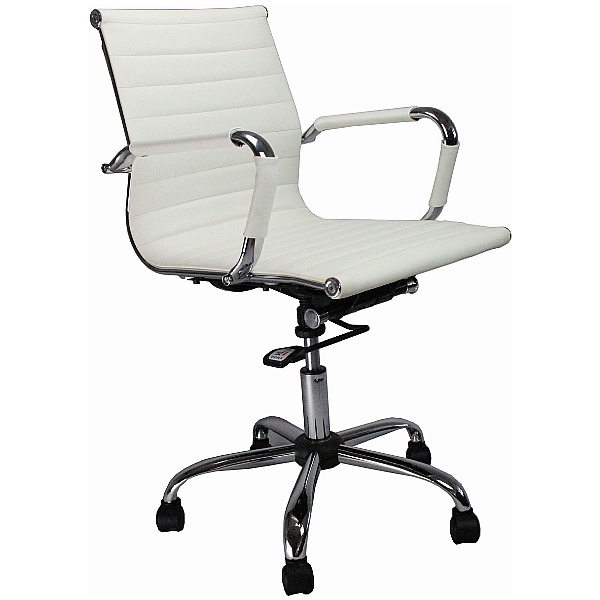 Reflect White Leather Effect Swivel Chair