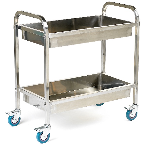 Deep Shelved Stainless Steel Tray Trolley