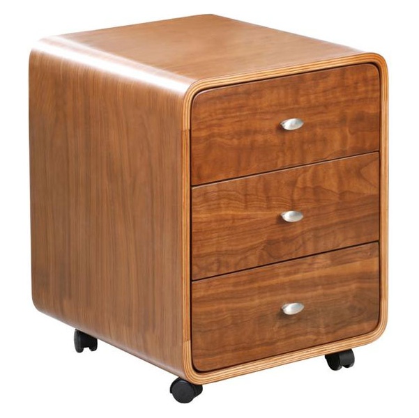 Spectrum Walnut Real Wood Veneer Pedestal Drawer Pedestals