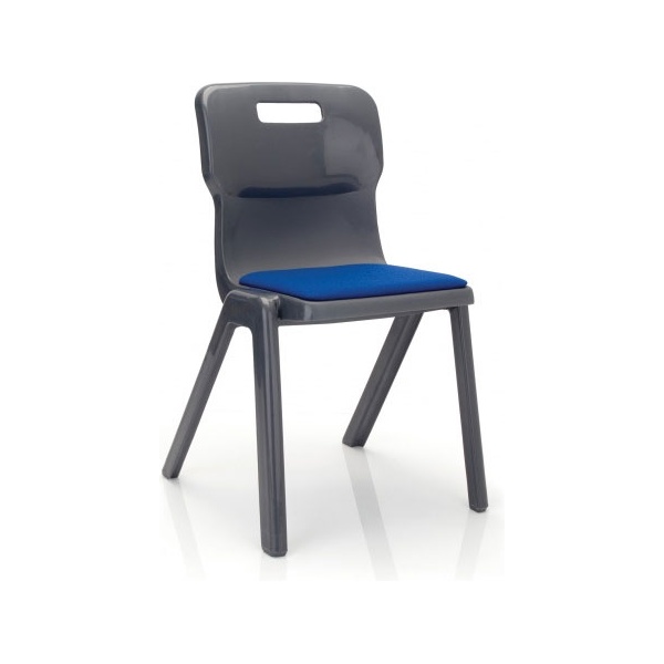 Titan One Piece Classroom Chair With Blue Seat Pad