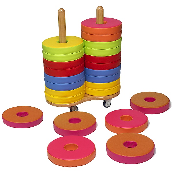 24 Donut Floor Cushions & Trolley