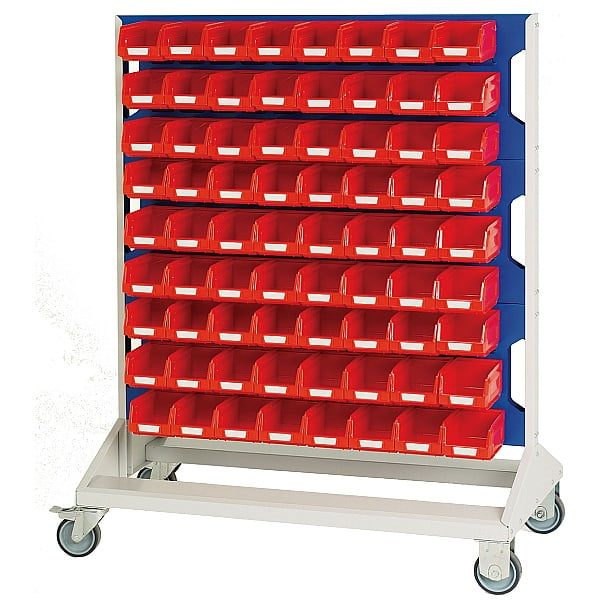 Bott Mobile Perfo Panel Rack With 144 Red Bins