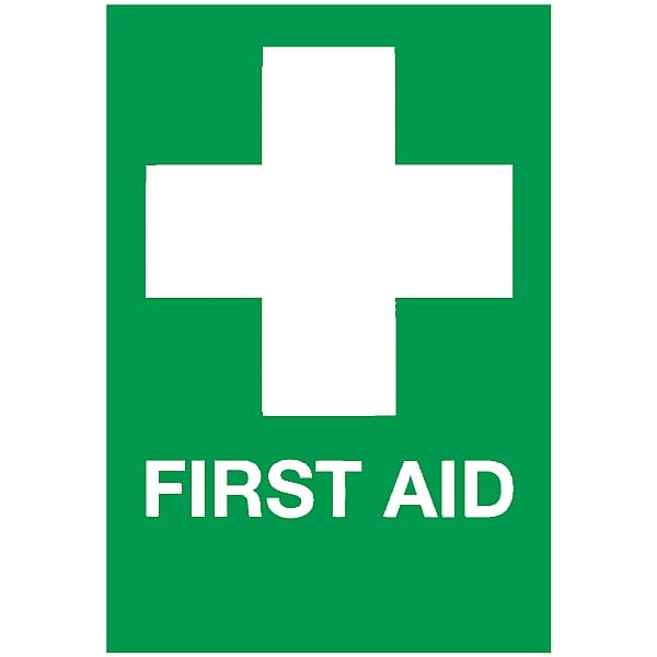 First Aid White Cross Sign