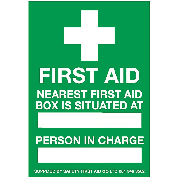 First Aid Box Location Sign