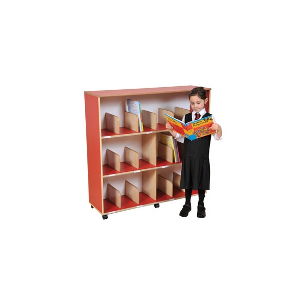 Childrens Bookcase With Drywipe Board Red