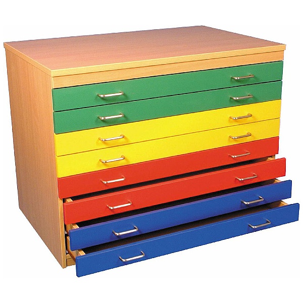 8 Drawer Multi-Coloured Plan Chest