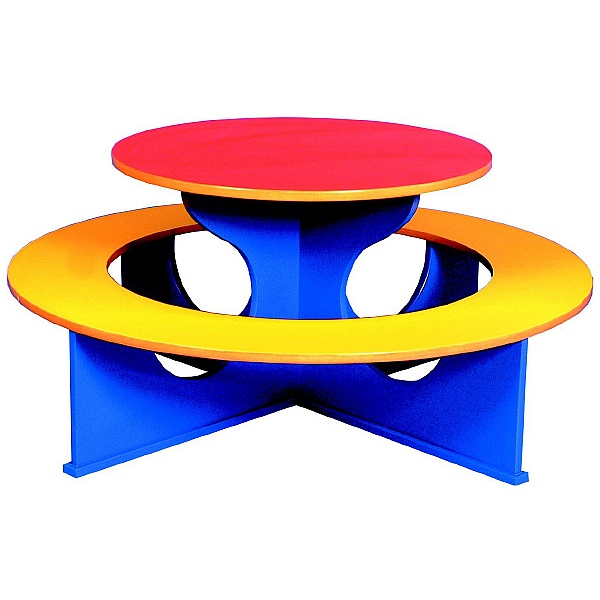 Circular Rainbow Bench Table