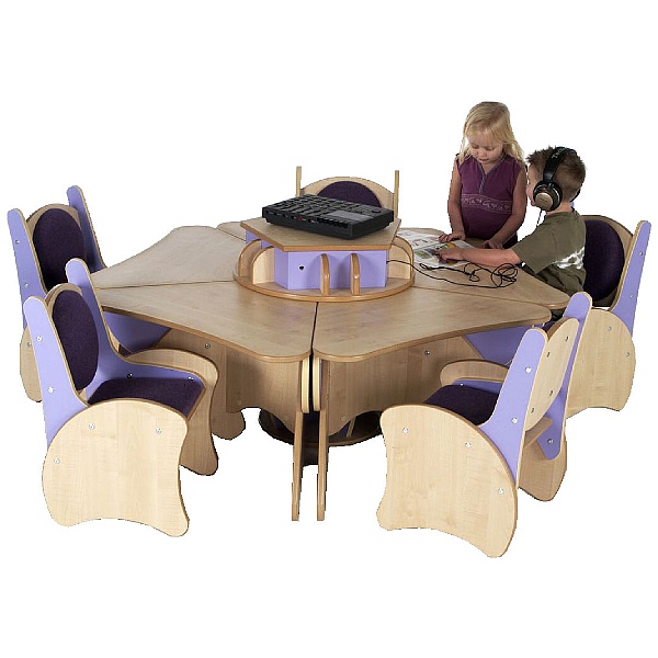 Pentagon Table & Chairs Listening Centre Bundle De