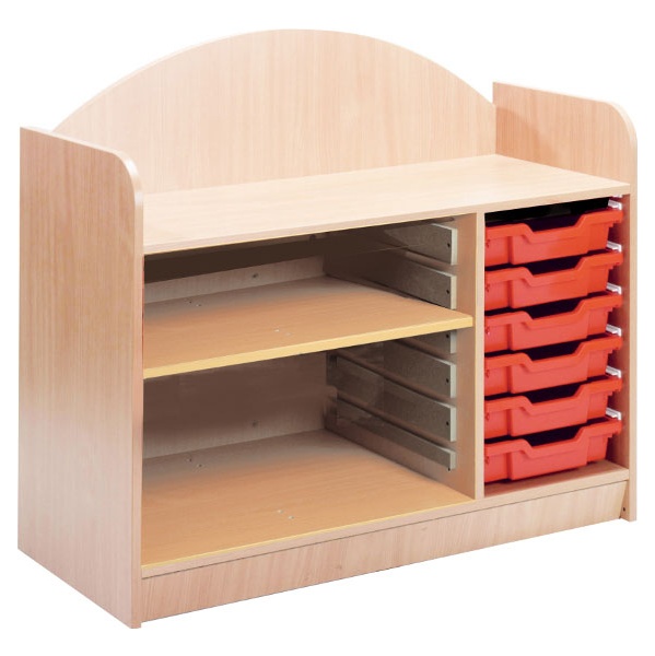 Stretton 6 Tray Triple Bay Storage Unit With Adjus