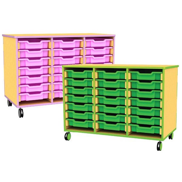 Edge Triple Bay Mobile Shallow Tray Units